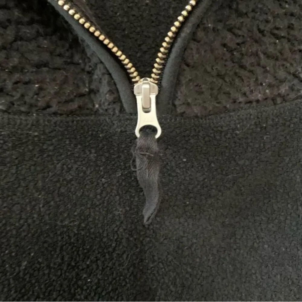 AERIE‎ Women’s Hometown Holiday Quarter Zip Fleece Sweatshirt Black Small - Picture 11 of 16